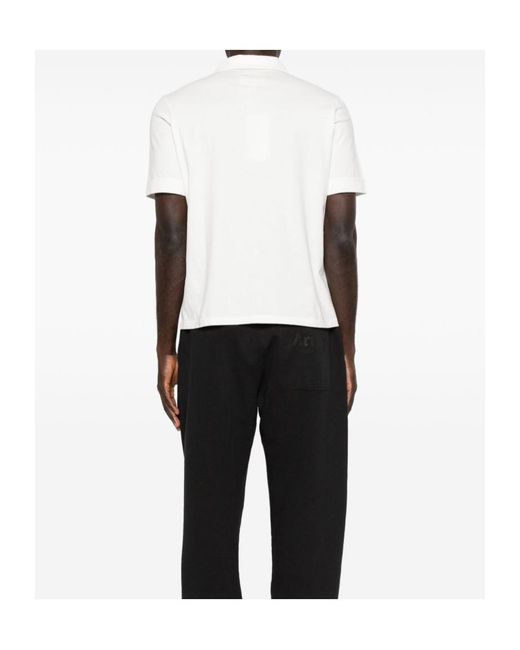 MM6 by Maison Margiela White Short Sleeve Logo-Embroidered Polo Shirt for men