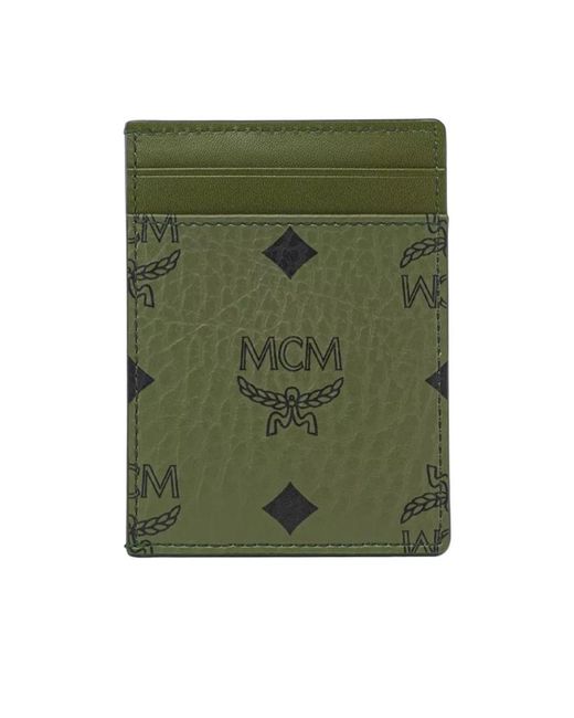 MCM Green Visetos Monogram Canvas Cardholder