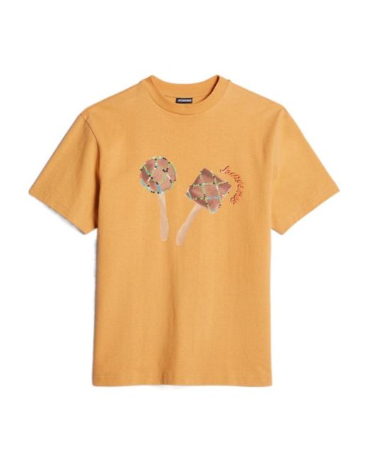 Jacquemus Orange Graphic-Print T-Shirt for men