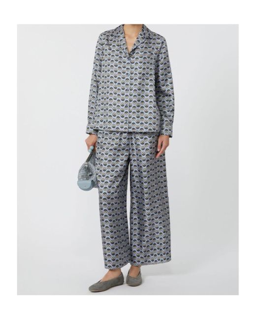 Weekend by Maxmara Gray Wide-Fit Silk Trousers