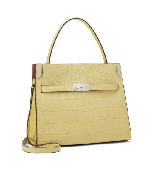 Tory Burch Metallic Lee Radziwill Top Handle Tote Bag