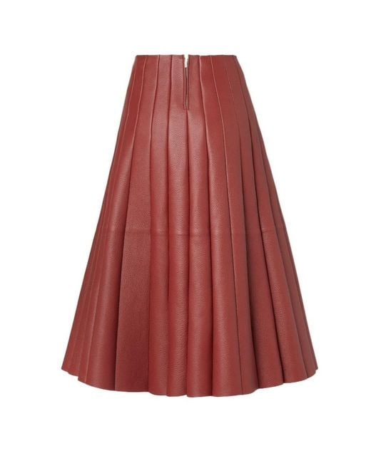 Fendi Rust-Colored Deerskin Selleria Skirt