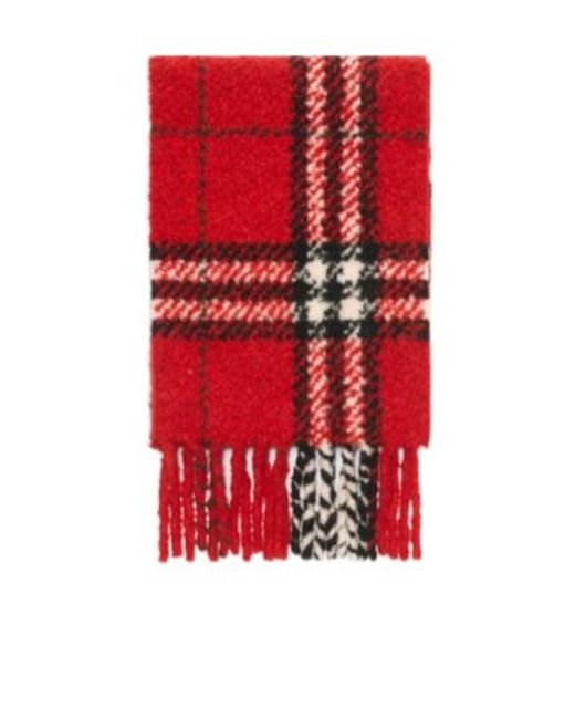 Burberry Red Alpaca-Wool Bouclé Scarf