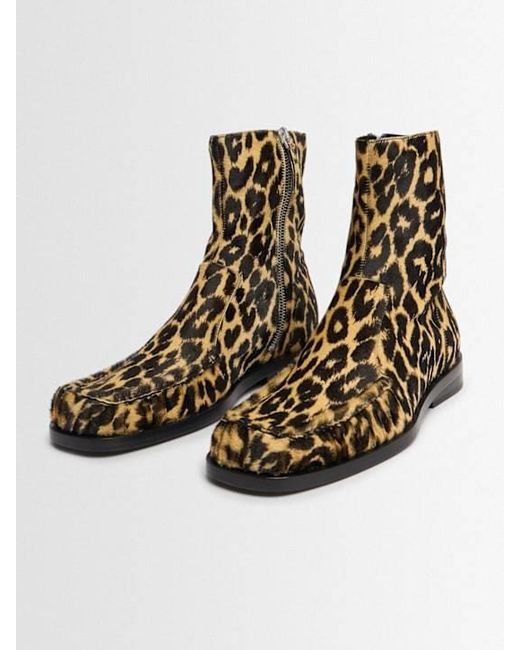 Jil Sander Brown High-Shaft Ankle Boots