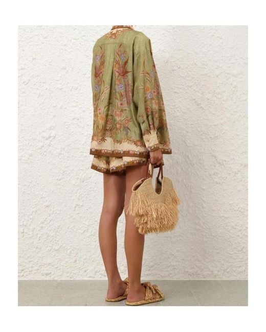 Zimmermann Natural Indra Relaxed Shorts