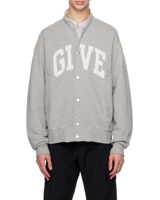 Givenchy Gray Jersey Varsity Bomber Jacket for men