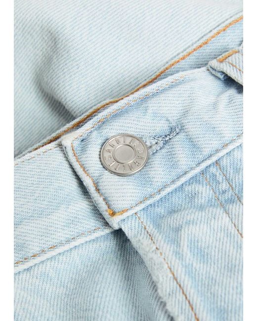 Agolde Blue Solid Color Wide-Leg Jeans