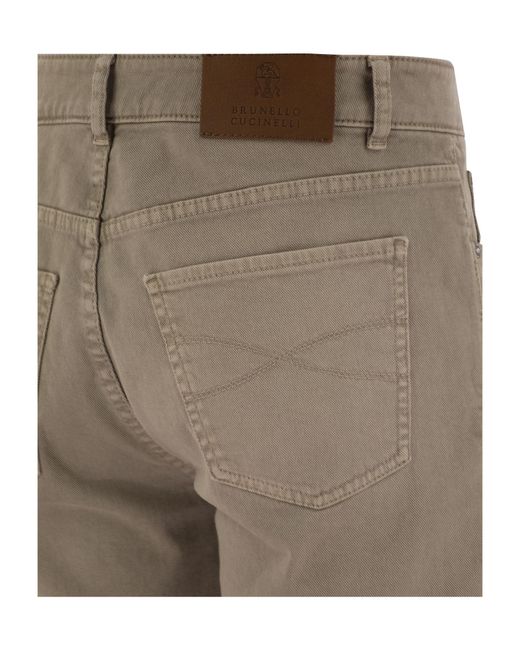 Brunello Cucinelli Gray Logo Patch Straight-Leg Jeans for men