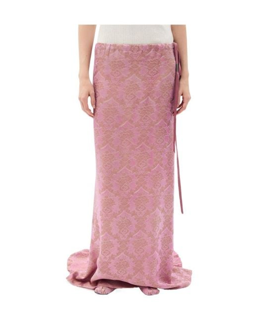 Ann Demeulemeester Pink Sheila Long Bias Skirt