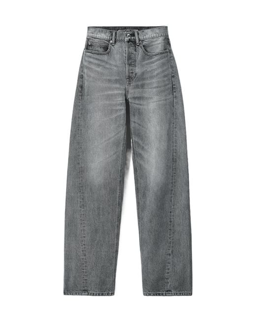 Alexander Wang Gray Shadow Pocket Mid-Rise Relaxed Jean
