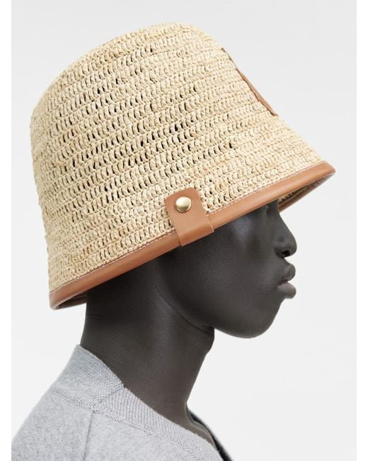 Jacquemus Natural Le Bob Soli Logo Patch Bucket Hat for men