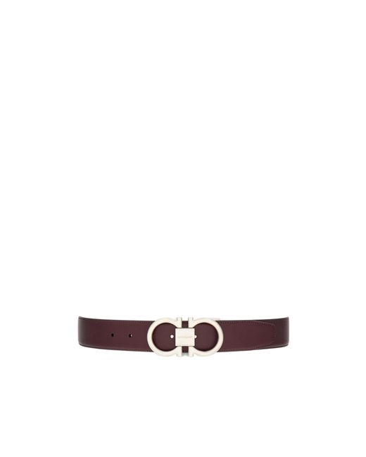 Ferragamo White Double-Sided Logo Buckle Belt for men
