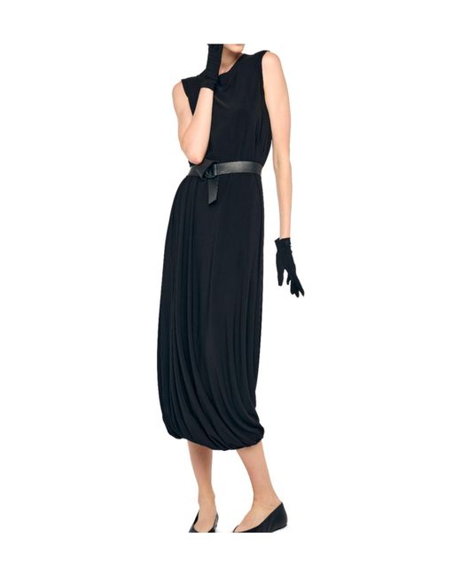 Norma Kamali Blue Sleeveless Twist Midcalf Dress