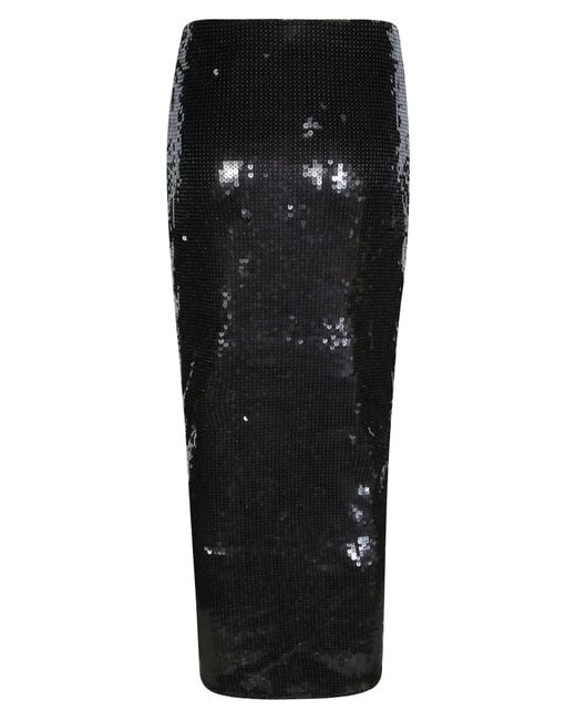 ROTATE BIRGER CHRISTENSEN Black Pleated Sequin Skirt