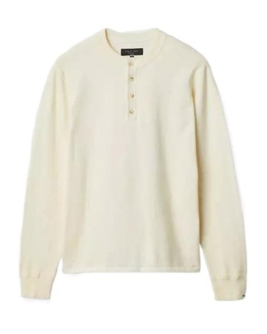 Rag & Bone White Crew-Neck Knit Top for men