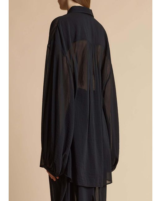 Khaite Black Long-Sleeved Sheer Top