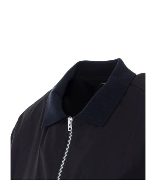 Sacai Blue Half-Zip Short-Sleeve Polo Shirt for men