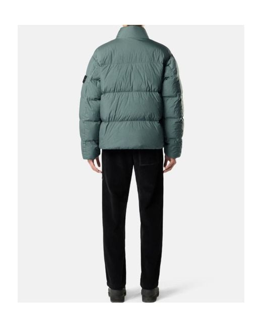 Stone Island Green Down Jacket With Wind Resistance And Anti-Drop for men