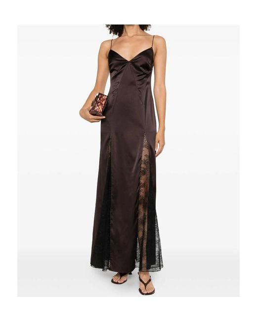 Staud Black Trinity Satin Dress