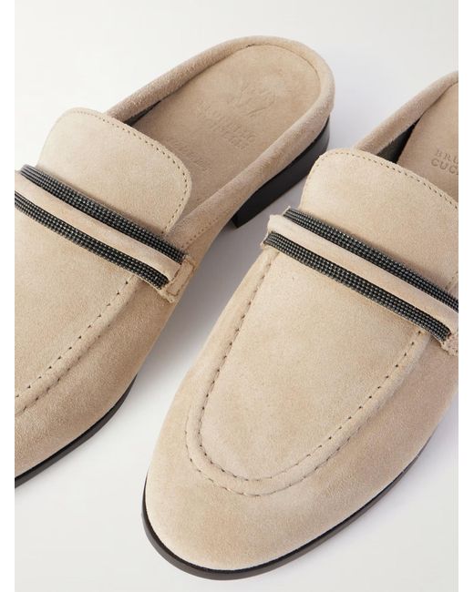 Brunello Cucinelli White Round Toe Mules
