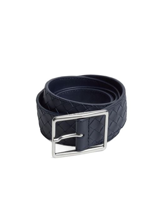 Bottega Veneta Blue Intrecciato Piccolo Belt for men