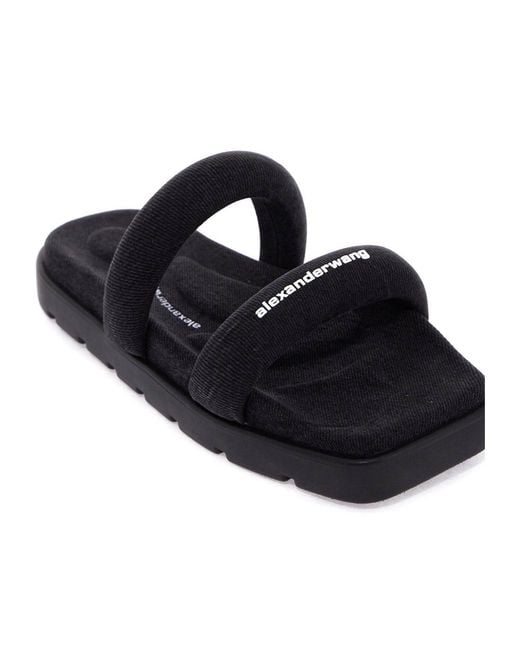 Alexander Wang Black Jay Square Toe Denim Sandals