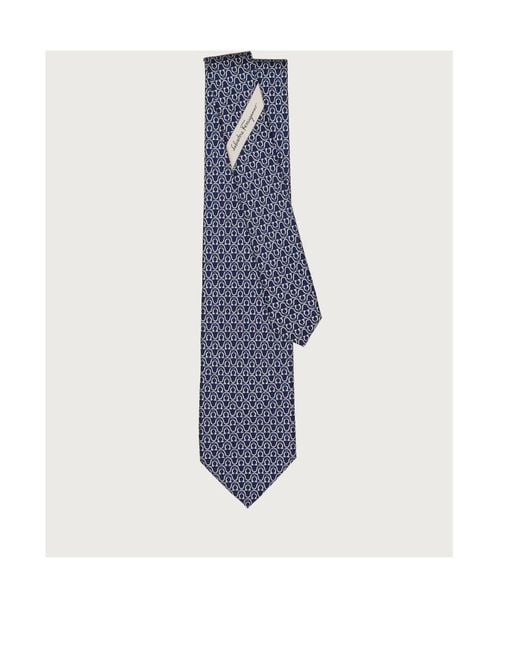 Ferragamo Blue Gancini Detail Tie for men