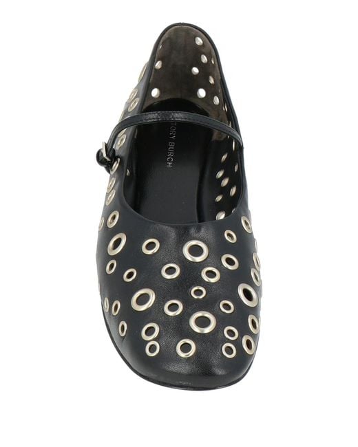 Tory Burch Black Minimalist Leather Mary Jane Flat Shoes