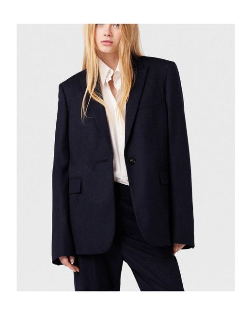 Stella McCartney Blue Single-Breasted Tailored Blazer