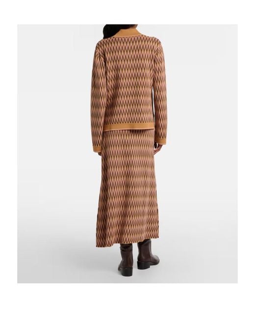 Rixo Brown Jacquard Skirt