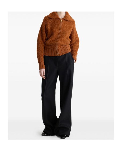 Patou Brown Boucl Bomber Jacket