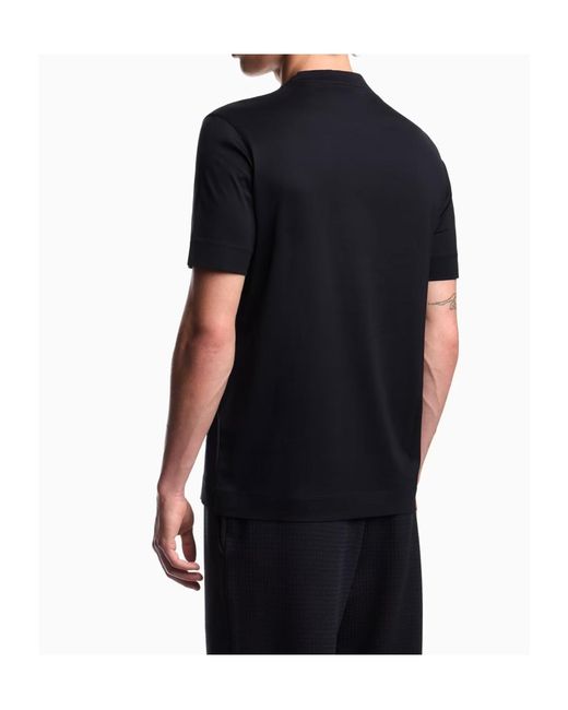 Emporio Armani Black Crew-Neck Cotton T-Shirt for men
