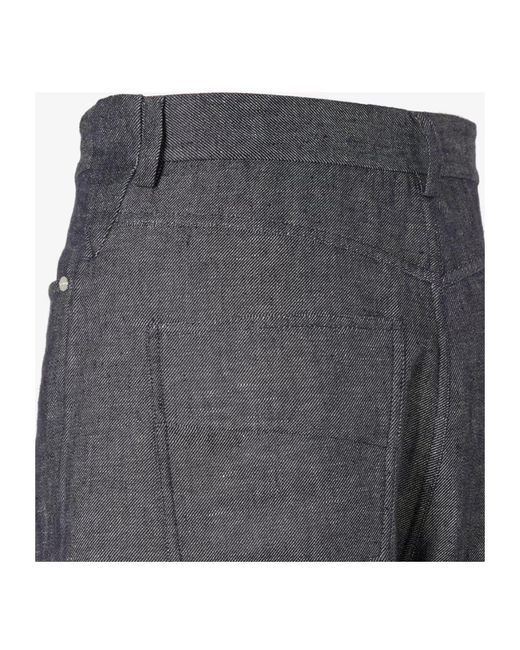 Fendi Gray Relaxed Wide-Leg Long Jeans for men