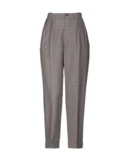 Maison Margiela Gray Plaid Flannel Pants