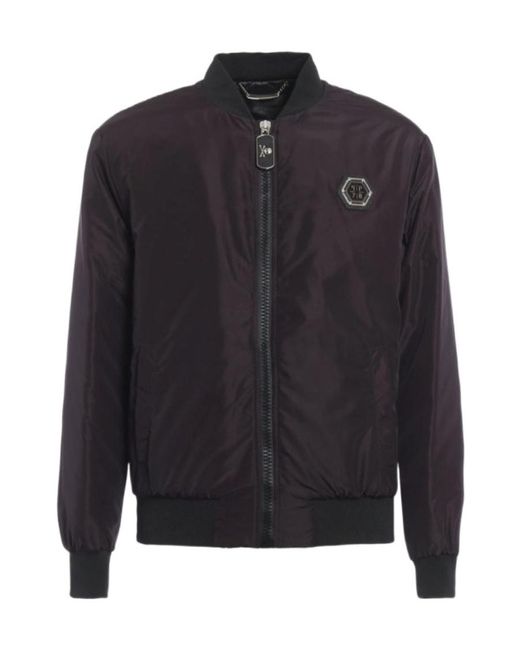 Philipp Plein Blue Logo Baseball Jacket for men