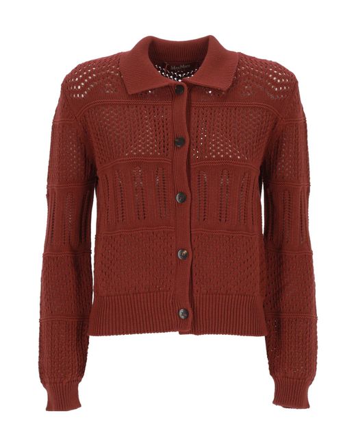 Max Mara Red Long-Sleeved Knitwear