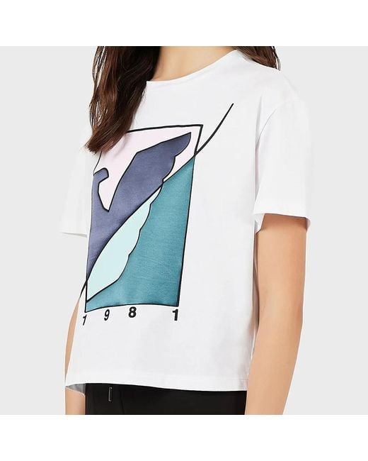 Emporio Armani Blue T-Shirt With Round Neck And Short Sleeves