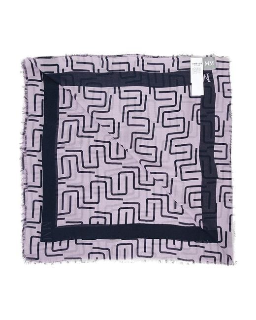 Max Mara Purple Patterned Scarf