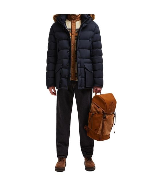 Moncler Blue Clunye Hooded Short Padded Jacket for men
