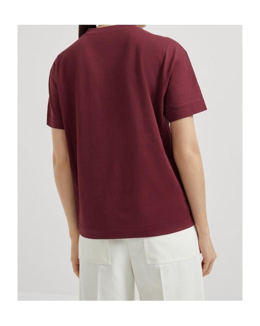 Brunello Cucinelli Red Monili-Detail T-Shirt