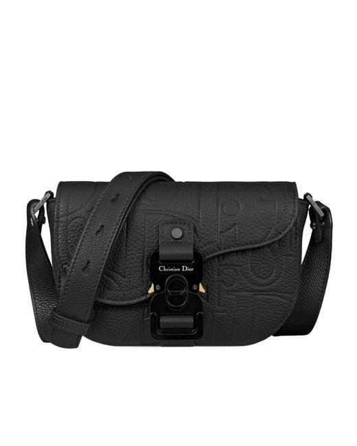 Dior Black Mini Saddle Messenger Bag With Flap for men