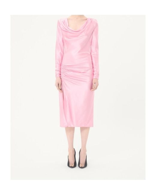 Valentino Pink Crepe Satin Midi Dress