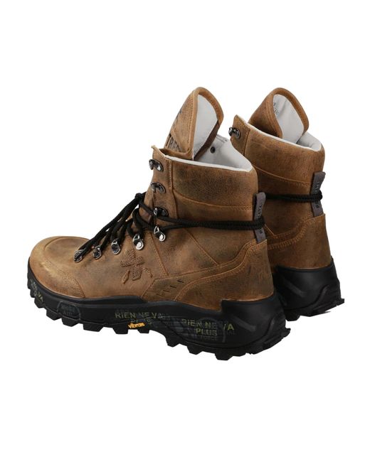 Premiata Brown Lace-Up High-Top Sneakers for men