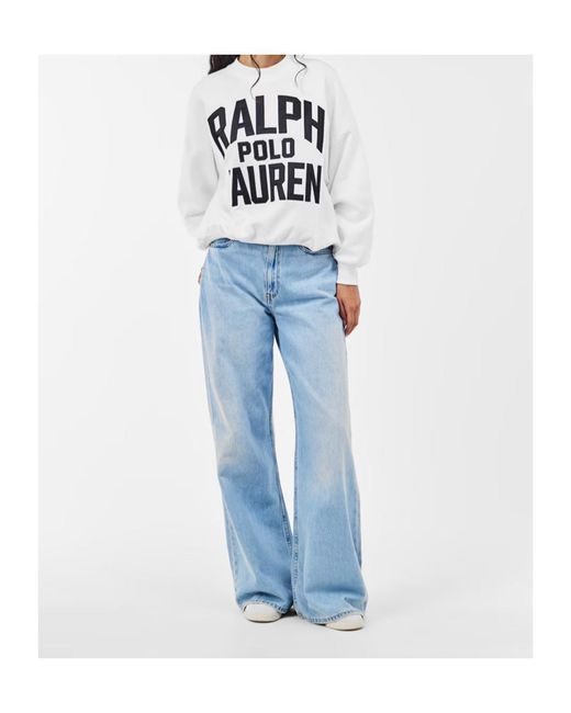 Polo Ralph Lauren White Graphic Crew Sweatshirt