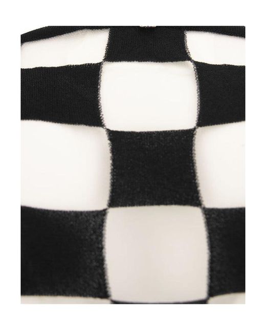 Sportmax Black Checkerboard Effect Crewneck Knitted Jumper