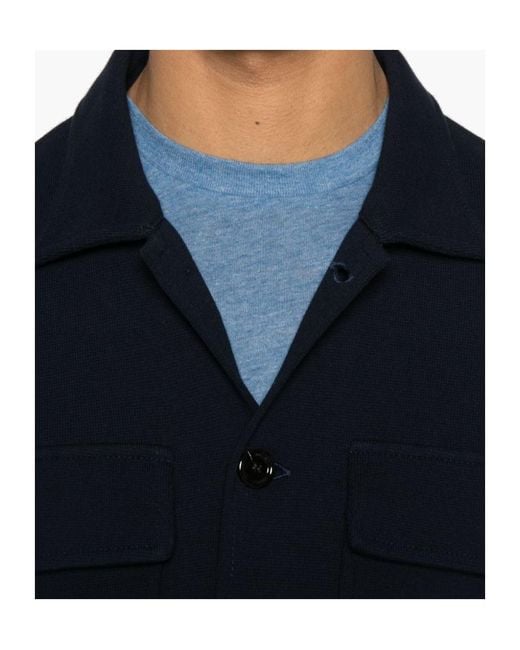 Lardini Blue Button-Up Jacket for men