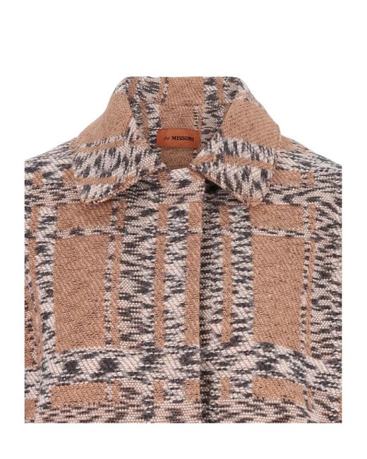 Missoni Brown Checked Single-Breasted Knitted Coat