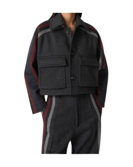 Bottega Veneta Black Collared Button-Up Jacket