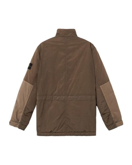 Stone Island Brown Patch Pocket Zip-Up Jacket for men