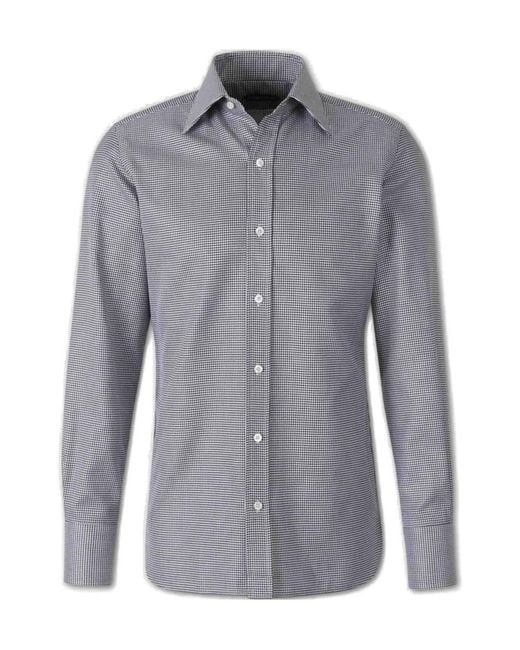 Tom Ford Blue Printed Cotton Shirt for men